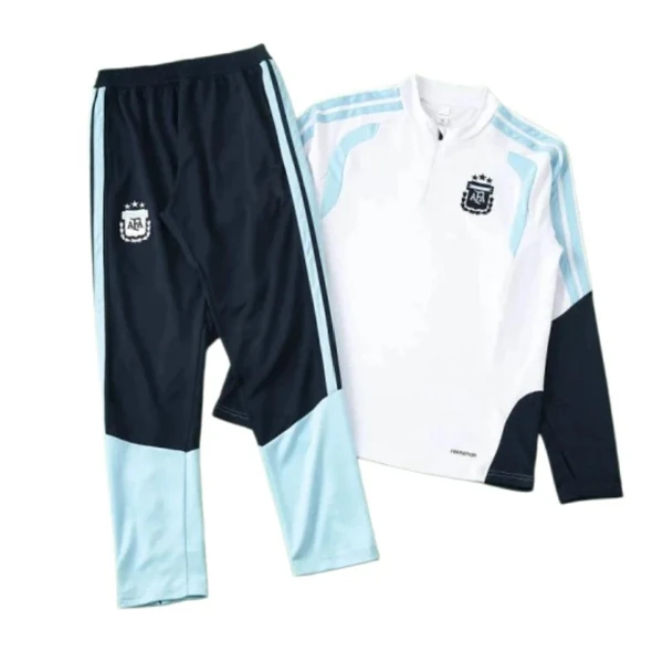2026 FIFA World Cup Argentina White Half zip training suit set