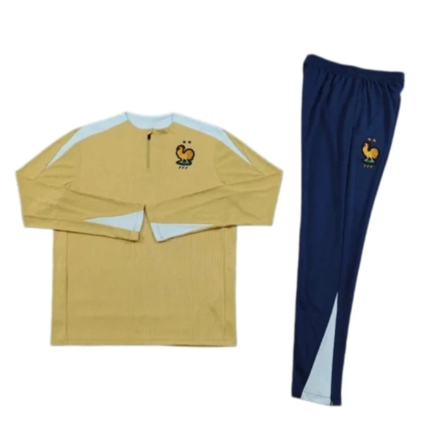2425 France golden Training suit set Player version